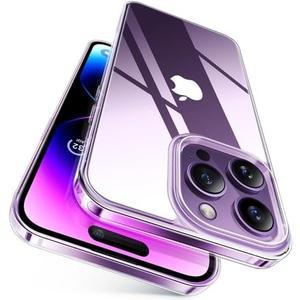 TORRAS Diamond Clear for iPhone 14 Pro Max Case, Anti-Yellowing, 12FTMil-Grade Drop Protection, Shockproof Slim Protective Hard Back Soft Bumper with Airbag for iPhone 14 ProMax Case, Crystal Clear