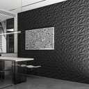 Art3dwallpanels 33 Pack 3D Wall Panel Diamond for Interior Wall Dcor, PVC Flower Textured Wall Panels for Living Room Lobby Bedroom Hotel Office, Black, 12''x12'' Cover 32.Sq.Ft.