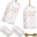 Funmemoir 50pcs Thank You Pearls Bridal Shower Tags Thank You for Making Today Paper Hanging Labels Tags for Bride to Be Bridal Shower Bachelorette Party Favors