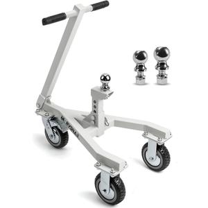 Heavy-Duty Trailer Dolly – 20,000 lbs Load, 3,500 lbs Tongue Weight, 360° Swivel Wheels with Brake, 2" & 2-5/16" Hitch Balls, Manual Trailer Mover for RV, Boat, Camper, Jet Ski, Motorcycle