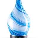Porseme 150ml Essential Oil Diffuser Glass Color Changing Aroma Air Diffusers Aromatherapy Ultrasonic Cool Mist Humidifier 6 Running Hours Waterless Auto-Off for Sleeping Yoga Office Spa (Blue Ink)