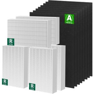 Musslan 6 Pack HPA300 HEPA Filter Replacement R with 8 Pack Activated Carbon Filter A Compatible with Honeywell Air Purifier HPA300, HPA304, HPA200, HPA3300 and HPA5300 Series