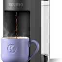 Keurig K-Mini Mate Plus Single-Serve K-Cup Pod Coffee Maker, Compact, 3 Cup Sizes, Brew Over Ice and Strong Button Features, 50 oz Removable Reservoir, Matte Black (Small)