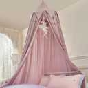 Bed Canopy for Kids, Girls Bed Curtain Bed Room Decor Hanging House Castle Reading Nook Dreamy Canopy(Brown Pink)