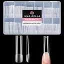 UNA GELLA Nail Tips Square XXL Long: Full Cover Pre-file Square Straignt Gel Nail Tips No C Curve for DIY Press On Nails 216PCS, 12 Sizes Gel Nail Extensions Art Salon