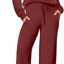 Women 2 Piece Outfits Sweatsuit Oversized Sweatshirt Sweatpants Tracksuit Sweat Lounge Matching Set 2025 Fall Trendy
 M