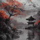 PBXBJY 3 Pieces Samurai Canvas Wall Art Japan Samurai and Full Moon Pictures Japanese Theme Painting Print Bushido Posters Decor Frame (24x36inchx3Pcs)