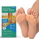 Homergy Metatarsal Pads for Women and Men - 4 Pack Soft Gel Reusable Breathable Sleeve Pads, Ball of Foot Cushions, Forefoot Cushioning Shoe Supports for Pain Relief, Mortons Neuroma (Beige)