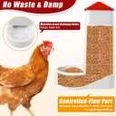 2Pack Oyster Shell and Grit Feeder Combo, PVC Chicken Feeder with Viewing Window/Lid, Hanging Gravity Chicken Grit Feeder, Coop Accessories for Healthier Hens and Eggs