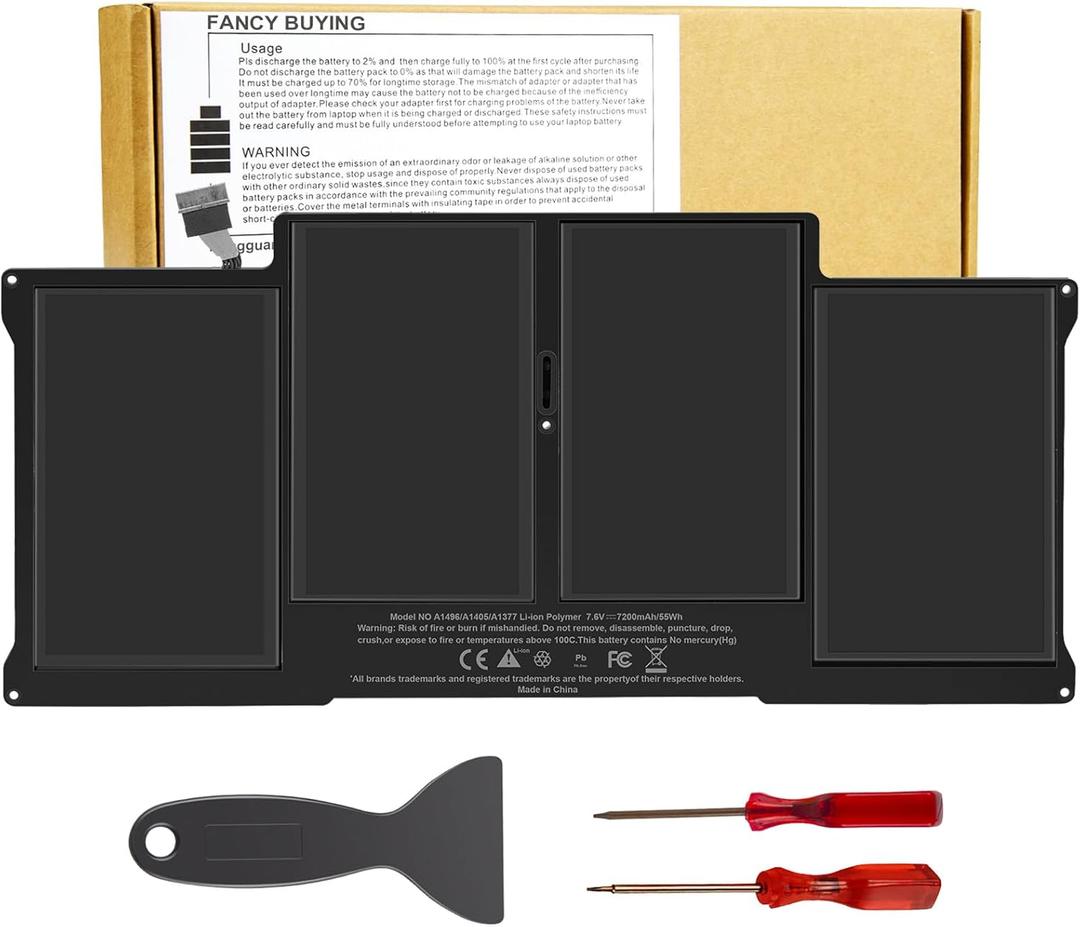 A1405 Laptop Battery for MacBook Air 13 inch A1466 (Mid 2012, Mid 2013, Early 2014, Early 2015, 2017) A1369 (Late 2010, Mid 2011 Version) fits A1496 A1377 [EMC :2925, 2469, 2559, 2392, 2632, 3178]