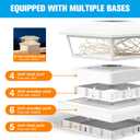 VOLISUN Solar Post Cap Lights Outdoor 12Pack, White Fence Cap Lights Solar Powered Fits 4x4 6x6 Wooden/4x4 5x5 Vinyl Post, Firefly filaments Lighting for Garden/Patio/Porch,with Warm White