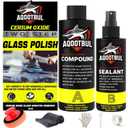 Cerium Oxide Glass Polishing Kit - Remove Scratches, Water Spots & Restore Clarity | Windshield Scratch Remover with Polish & Sealant | Complete DIY Kit