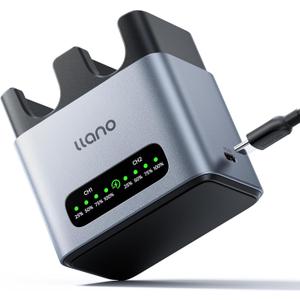 llano 20W LP-E17 Battery Charger: Fast Dual Slot for Canon Camera Batteries for Canon Camera EOS R50 R8 R10 R100 RP T6i T7i T8i T6S SL2 SL3 M3 M5 M6 77D 200D 750D, USB-C, LED,Durable CNC Aluminum