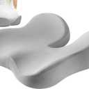 Seat Cushion for Tailbone & Sciatica Pain Relief - Plush Yet Supportive Ergonomic Memory Foam Chair Cushions for Office Chair, Car, Wheelchair,Airplane & Long Sitting(Light Gray)
