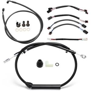 MoKitDora Softail 14” Handlebar Extended Clutch Throttle Cables Brake Line CAN-Bus Wiring for 2018-UP Harley Heritage Sport Glide Breakout Deluxe Fat Bob Boy Models Without ABS, Black