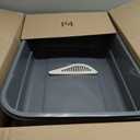 Extra Large Litter Box with Low Entry,Jumbo Cat Litter Box for Kitty and Senior Cats,Cat Box for Indoor Cats,Open Top Corner Litter Pan,Easy to Clean,23.6" L x 15.7" W x 5.9" H (Grey)