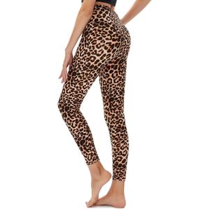 High Waisted Leggings for Women - No See Through Tummy Control Cycling Workout Yoga Pants with Pockets Reg & Plus (Large-X-Large, A-leopard/ Cheetah)
