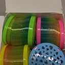 8 Pack Glow Coil Spring Toy, Mini Springs Rainbow Magic Fidget Toys for Kids Boys Girls, Glow in the Dark Party Favors, Projection Star Night Light toy Carnival Prize, Pinata Fillers for Toddlers