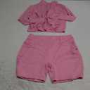 Vssjavun Women 2 Piece Outfits Sweatsuit Sets Long Sleeve Full Zip Workout Jacket Bodycon Shorts Set Tracksuit Loungewear (X-Large, Pink)