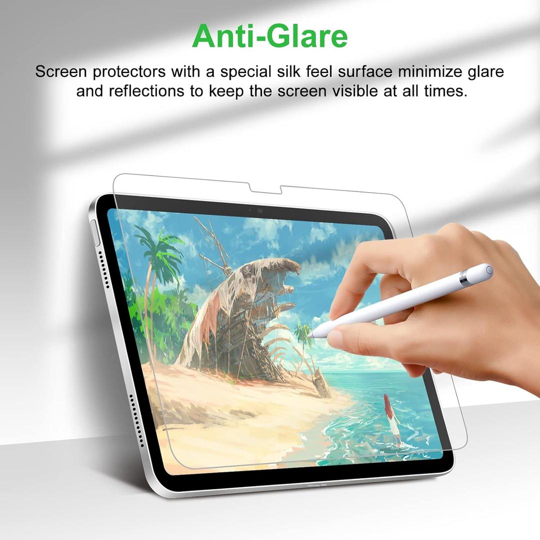 Glass Screen Protector Compatible with iPad A16 11th Generation 2025 / iPad 10th Generation 2022, Auto Alignment Kit, Tempered Glass, Touch like Silk, Anti-Glare, Anti-Fingerprint 12" x 8"