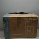 DUMOS 26 Inch Counter Height Bar Stools Set of 2, Modern Faux Leather High Barstools with Back and Metal Leg, Bar Chairs for Kitchen lsland, Brown