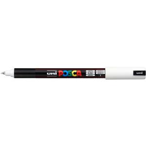 posca Authentic Marker, 1 White Professional Grade Paint Marker with 1MR Extra Fine Tip
