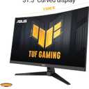 ASUS TUF Gaming 31.5 1440P Curved HDR Gaming Monitor (VG32WQ3B) QHD (2560 x 1440), 180Hz, 0.5ms, 1500R, Extreme Low Motion Blur, FreeSync, 90% DCI-P3, Shadow Boost, DisplayWidget
