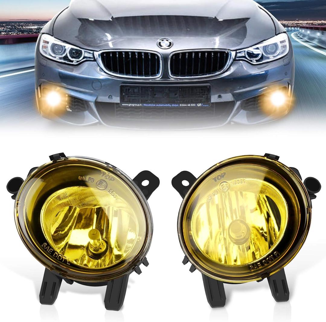 TangMiGe Fog Lights Lamps for 2012-2014 BMW 2 Series(F22, 220i 228i) / 3 Series(F30 F31 F34, 320i 325i 328i 328d 335i) / 4 Series(F32 F33 F36, 428i 435i) / M235i Accessories, 1 Pair, Yellow Lens