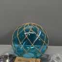 10" Blue Coastal Pendant Light Kitchen Island,Glass Globe Ocean Ceiling Light Fixture Beach House,Dimmable Hemp Rope Light Fixture Hanging For Bathroom Living Room Farmhouse Entry Bedroom(Bulb Incl.