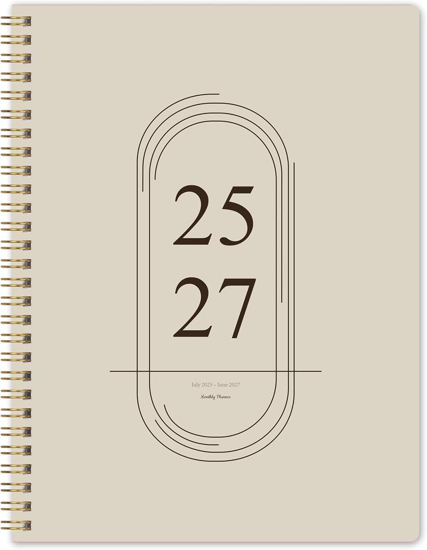 2026-2027 Monthly Planner, Jan 2026-June 2027, B5 (7" x 9"), 2 Year Monthly Planner, 24 month Calendar, Simple Calendar Planner Notebook Soft PVC Cover, Suitable for Schools & Offices, Beige