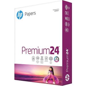 HP Printer Paper | 8.5 x 11 Paper | Premium 24 lb | 1 Ream - 500 Sheets | 100 Bright | Made in USA - FSC Certified | 112400R HP Printer Paper | 8.5 x 11 Paper | Premium 24 lb | 1 Ream - 500 Sheets | 100 Bright | Made in USA - FSC Certified | 112400R