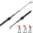 Retractable Golf Swing Trainer, Golf Grip Trainer, Golf Training Aid for Warm-Up, Golf Swing Training Aid, Grip Trainer Golf Club, Strength & Tempo Training for Chipping Hitting (Black)