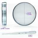 Pack of 100 Sterile Petri Dishes with Lids (90 x 15 mm), 2ml Plastic Pipettes for Lab Analysis, School Projects, Blood Samples, Bacteria, Plant & Seed Cultivation Petri Dish (100)