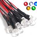 ACEIRMC 30pcs 3mm 12V Pre Wired LED Diodes Light Ultra Bright Resistor and Wire Indicator Light Emitting Diodes Bulb Lamp for DIY Car Boat Toys Parties and Multiply Lighting Projects (7 Colors)