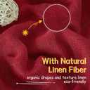 YoungsTex Red Linen Semi Sheer Curtains 63 Inch Length - Light Filtering Drapes with Back Tab Rod Pocket Lightweight for Living Room Window, 2 Panels, 52 X 63 Inch