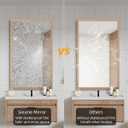 30" x 36" Natural Wood Framed Wall Mirror, HD Rustic Wooden Bathroom Vanity Mirror, Shatterproof, Waterproof, Rectangle Decor Farmhouse, Bedroom, Entryway, Horizontal/Vertical
