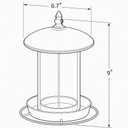 Metal Bird Feeder for Outside Hanging,Wild Bird Feeders for Cardinal, Large Roof and Tray - 6 Port