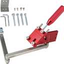 Lawn Mower Blade Sharpener 15-45 Adjustable Frame, Ball Bearing Handle for Right/Left Blades, Angle Grinder Attachment, Universal Garden Tool KitRed