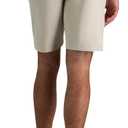 Haggar Mens Sport Travel Performance Short -  9 Inch Inseam (Beige, 34 Regular)