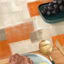 Orange Grey Table Runner 36 Inches Long, Fall Thanksgiving Seasonal Watercolor Table Runners for Party Kitchen Dining Coffee Table Wedding Home, Machine Washable (13"x36", Orange Grey)