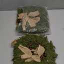 Dingion 8 Pcs 9.8" Small Christmas Cabinets Wreaths Mini Wreaths for Kitchen Window Chair Backs with Ribbon Bell Artificial Greenery for Farmhouse Holiday Decoration (Rough Linen,Retro,Linen Color)