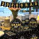 2 x Graduation Decorations 2026 Disposable Black Graduation Tableware Kit for 25 Guests Plates Napkins Cups Tablecloth Hanging Graduation Party Decorations 2026