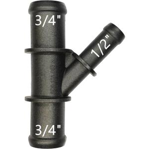 5Q0121087A, 3/4"-3/4"-1/2",Radiator Coolant Hose 3-Way Kit,Heater Pipe Tee | Tube Fitting,Y-Joint Diverter,Water Pipe Splitter Connector for BMW,Mercedes-Benz,Audi,VW,Ford,Porsche,Land Rover,Jeep,19mm