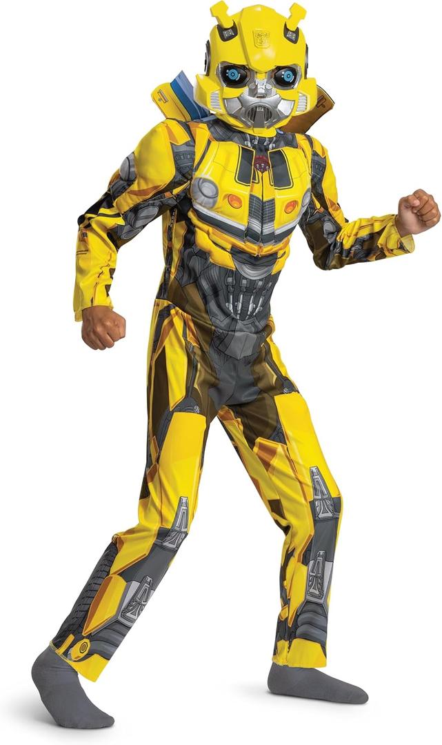 Bumblebee Muscle Costume for Kids, Official Transformers Rise of the Beasts Padded Costume and Mask Small (4-6)