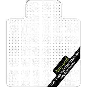 Amyracel Clear Chair Mat for Low Pile Carpet, 53'' x 45'' Thick Computer Desk Chair Mat for Carpeted Floors, Easy Glide Plastic Floor Mat for Office Chair on Carpet Protection (45'' x 53'' with Lip)