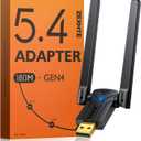 ZEXMTE 5.4 USB Bluetooth Adapter for PC, Plug & Play Bluetooth Transmitter & Reciver, EDR & BLE, High Gain Antenna, 590FT / 180M Long Range for PC Windows 11/10/8