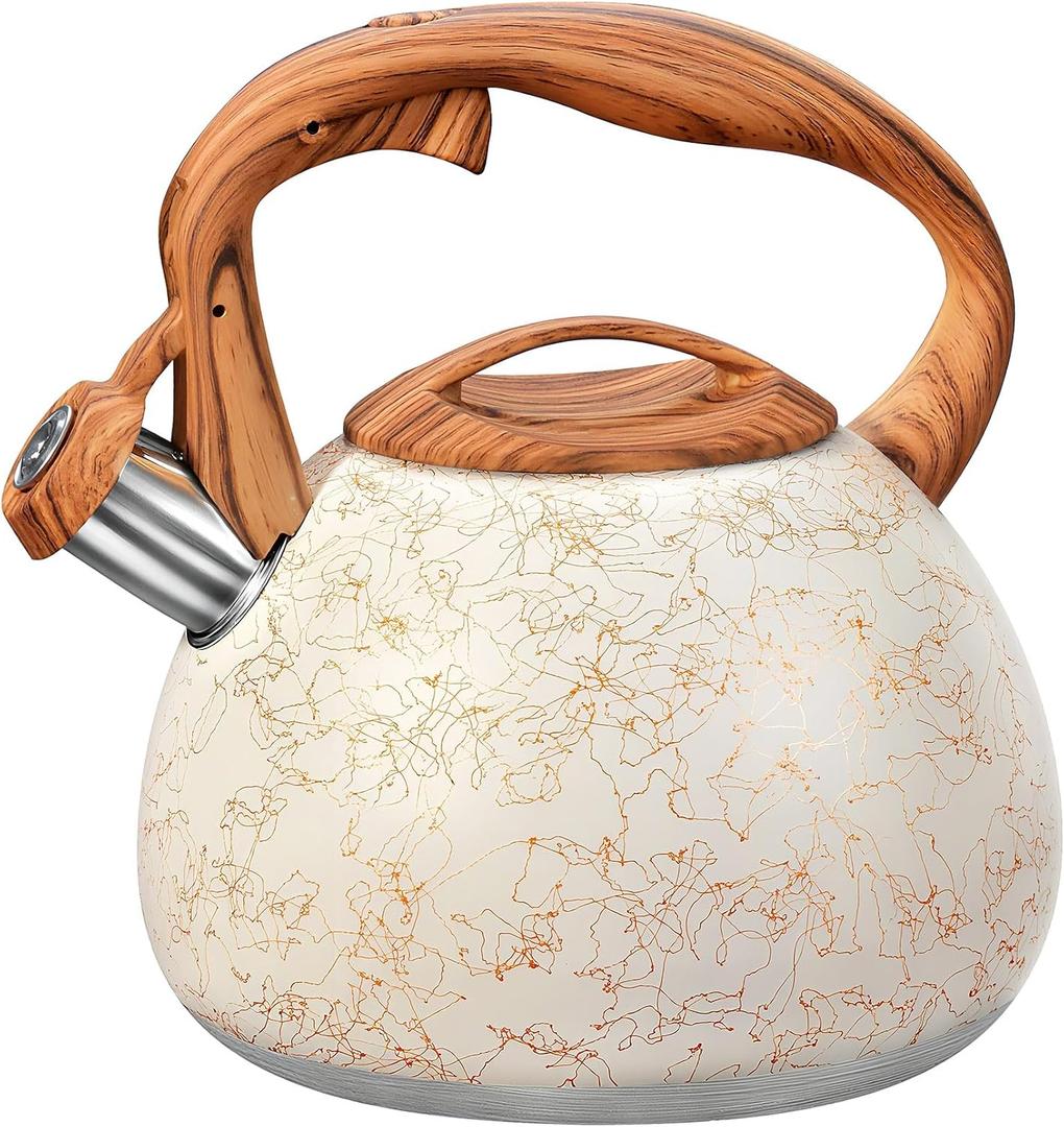 GGC Whistling Tea Kettle for Stove Top, 3.2QT/3L Stainless Steel Tea Kettle, 3.1 Quarts