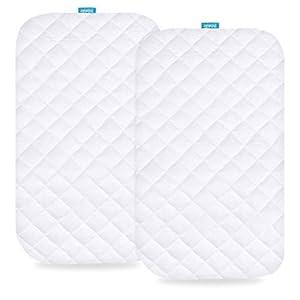 Waterproof Bassinet Mattress Pad Cover Compatible with Baby Delight Beside Me Dreamer Bassinet, 2 Pack, Ultra Soft Surface, Breathable and Easy Care