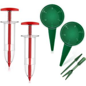 Mini Seed Planter Tool,New Mini Seed Spreader, Set of 6 Hand Held Garden Plant Seeds Planter, Adjustable Hand Sowing Seeder with 5 Dial Settings, Plastic Seed Spreader for Flowers, Vegetables