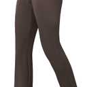 keriffe Women's Stretchy Yoga Dress Pants High Waisted Straight Leg Casual Work Business Office Slacks 4 Pockets (Brown, M)